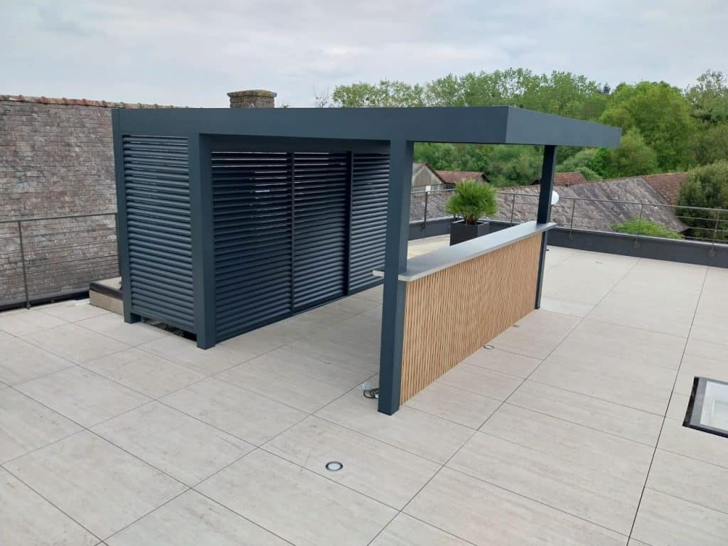 Claustra aluminium ajouré Vertpré en pose coulissante